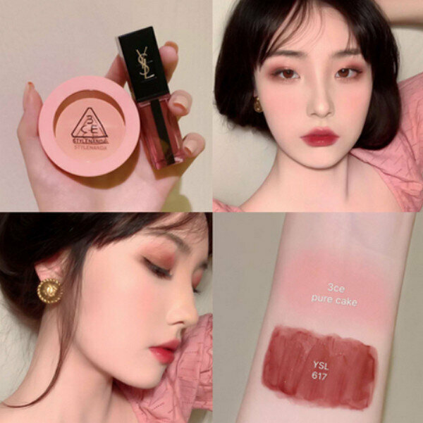 Hot Selling 3CE Mood Monochrome Blush/Highlight All-in-one Repair Palette-PURE CAKE Milk Powder