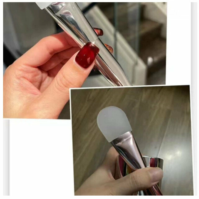 熱賣矽膠面膜刷軟毛塗抹式粉底刷（玫瑰金 矽膠加電鍍銀  矽膠）