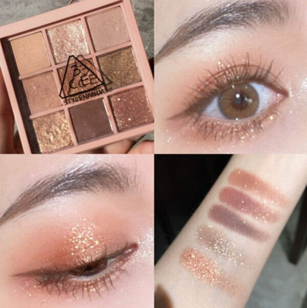 Hot Selling 3CE Eyeshadow Palette-Nine Colors #OVER TAKE Pink Brown Pumpkin Palette