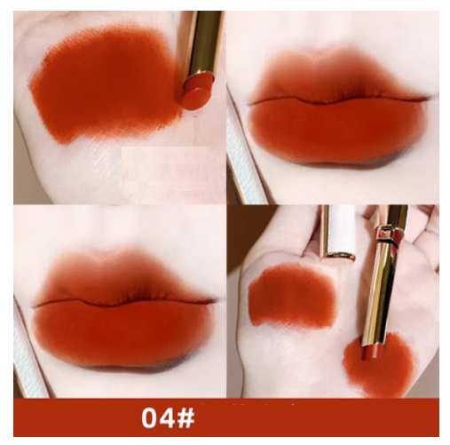 Hot selling lip glaze lipstick non-fading non-stick cup velvet matte (04#) (carrot color)
