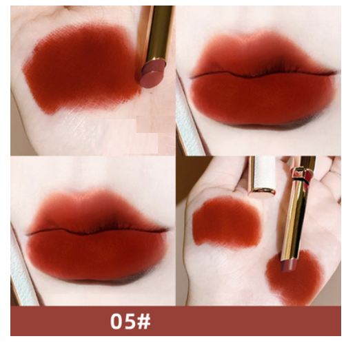 Hot selling lip glaze lipstick non-fading non-stick cup velvet matte (05#) (rose black tea)