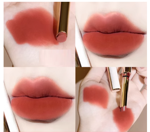 Hot selling lip glaze lipstick non-fading non-stick cup velvet matte (06#) (peach bean paste)