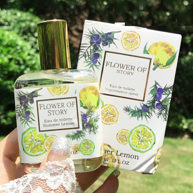 Hot selling fresh fruity long-lasting eau de toilette for student girls - 30ML summer lemon (green leafy floral fragrance)
