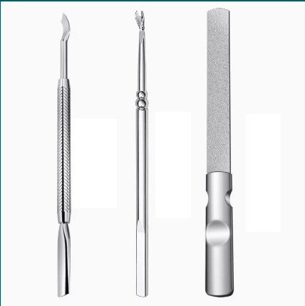 Hot selling manicure and nail removal pliers (specifications: dead skin fork + steel pusher + nail polishing file)