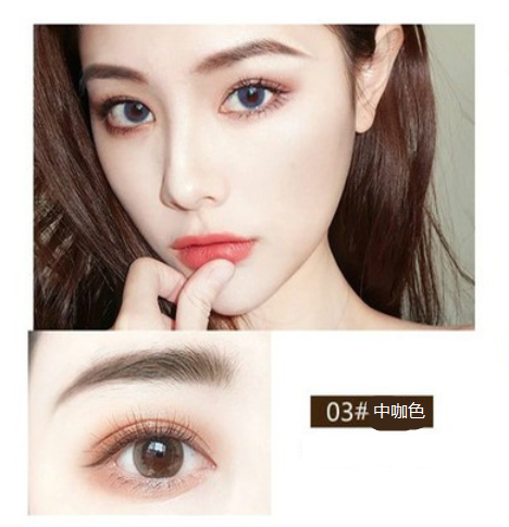 Best Selling Small Gold Chopsticks Eyebrow Pencil for Beginners, Waterproof and Sweatproof, Natural, Long-lasting, Non-fading, Very Fine Head (03#) (Medium Brown Color)