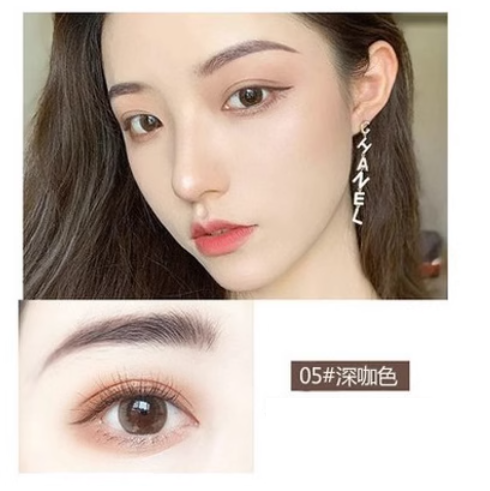 The most popular small gold chopsticks eyebrow pencil for beginners, waterproof and sweat-proof, natural, long-lasting and non-fading, very fine tip (05#) (dark coffee color)