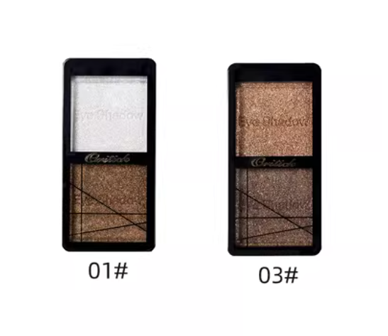 Popular 2 earth-colored matte two-color wet eyeshadow pan pearlescent (01#+03#) (Moonlight Earth Pan + Enchanting Earth Pan)