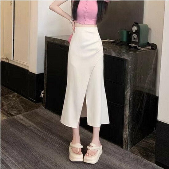 Hot selling fishtail slit skirt [Apricot] [S-XL size] (please contact customer service to confirm the delivery size after placing the order)