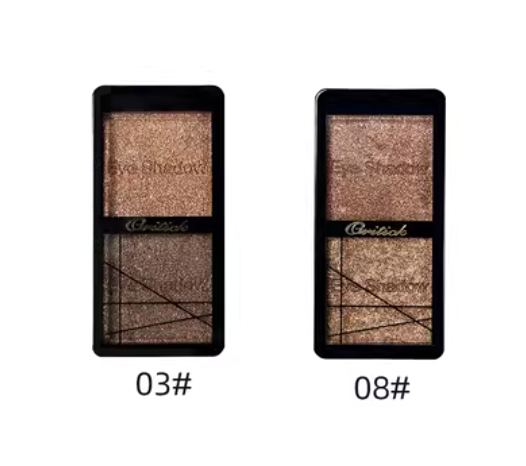 Popular style 2 earth-colored matte two-color wet eyeshadow with pearlescent light (03#+08#) (Infatuated Earth Pan + Enchanted Mocha Pan)