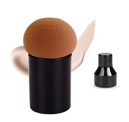 Popular mushroom head beauty egg makeup sponge puff (milk tea color) (size: 3.8*6.2CM)