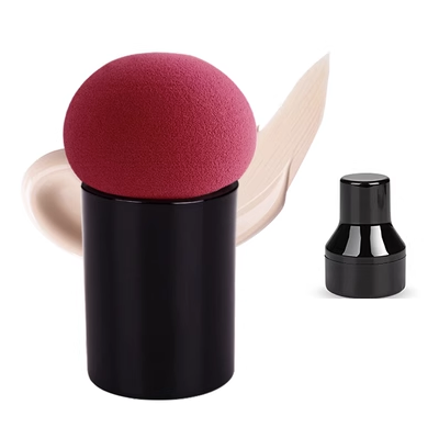 Popular mushroom head beauty egg makeup sponge puff (burgundy) (size: 3.8*6.2CM)