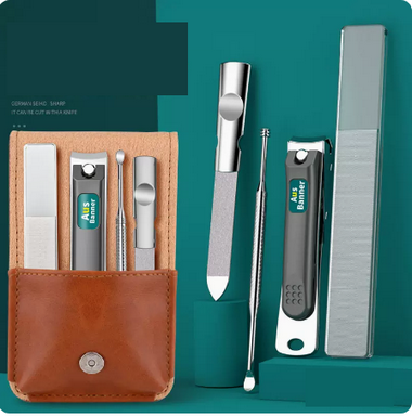 Popular nail clippers, nail clippers for manicure, large nail clippers (Specifications: Nail 4-piece set A1 (nail clippers, nail clippers for manicure + nail file + ear pick + nail polisher)