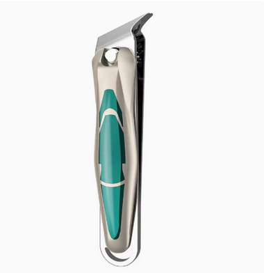 Popular nail scissors with sharp tips for pedicure (specifications: large emerald green with extended slanted tip)