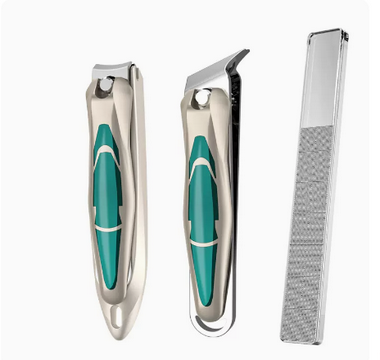 Popular nail scissors with sharp tips for pedicure (specifications: emerald green angled tip + small size + bright nail rub)