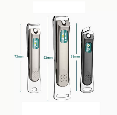 Popular nail scissors (Specifications: Cool Silver Large + Cool Silver Small + Black Bevel)