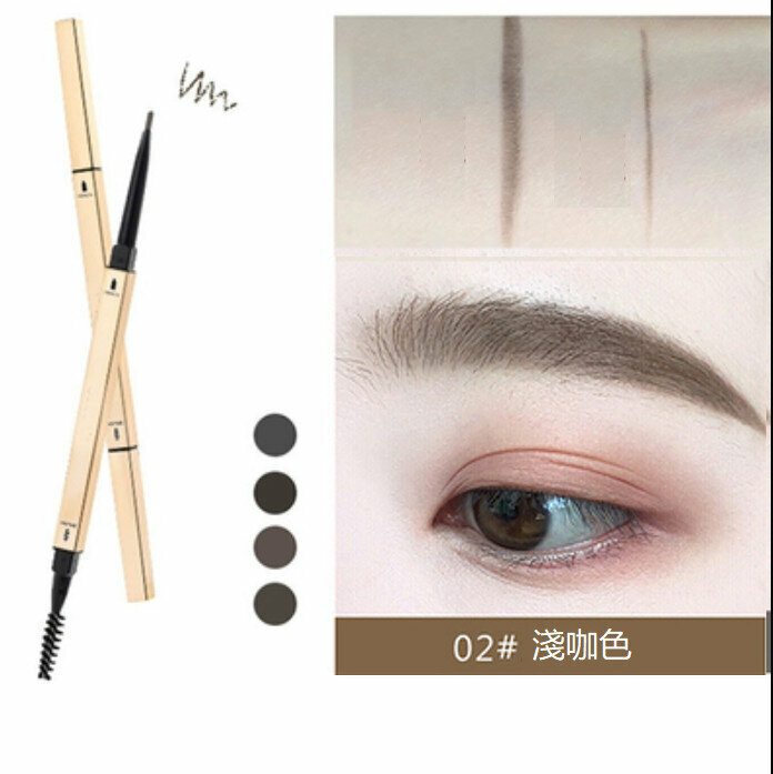 Hot-selling waterproof and sweat-proof small gold bar eyebrow pencil that does not take off makeup - light brown color