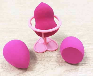 Popular model (pack of 3) wet and dry sponge beauty egg puff (rose red) (size: 3.5*5.5CM)