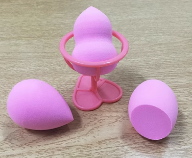 Popular model (pack of 3) wet and dry sponge beauty egg puff (pink) (size: 3.5*5.5CM)