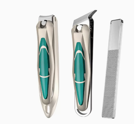 Popular nail scissors (specifications: emerald green small size + large slanted mouth extension + bright nail polish)