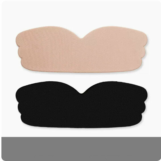 Popular summer thin silicone breast patch breast patch (skin color * 1 piece + black * 1 piece) [one size fits all]