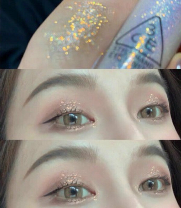 爆款3ce珠光液體眼影液#STUCK 暖金小亮片