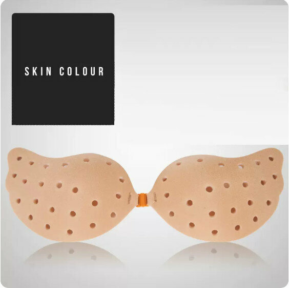 Popular thin non-slip push-up silicone breast patch bra (skin color C cup)