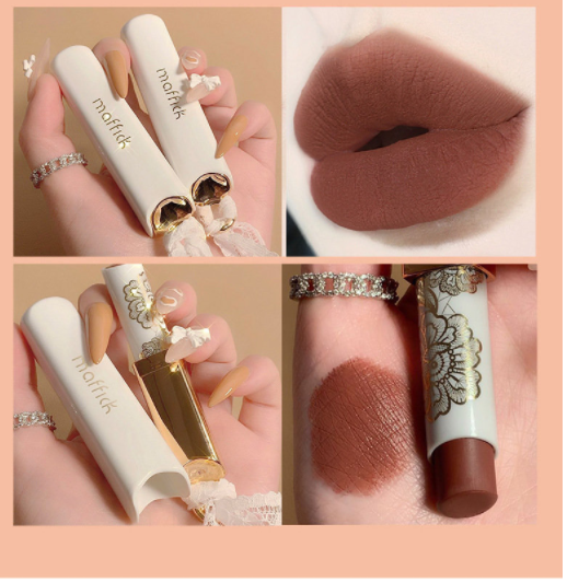 Hot-selling 1 matte matte lipstick that is not easy to stain and fade (01#) (nude milk tea)