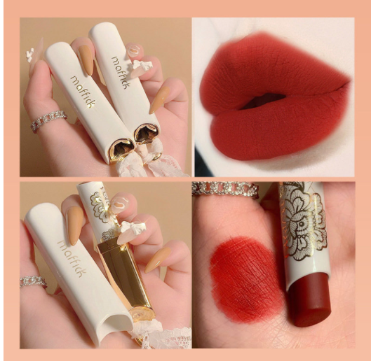 Hot recommendation: 1 matte matte lipstick that is not easy to stain and fade (05#) (rotten tomato red)