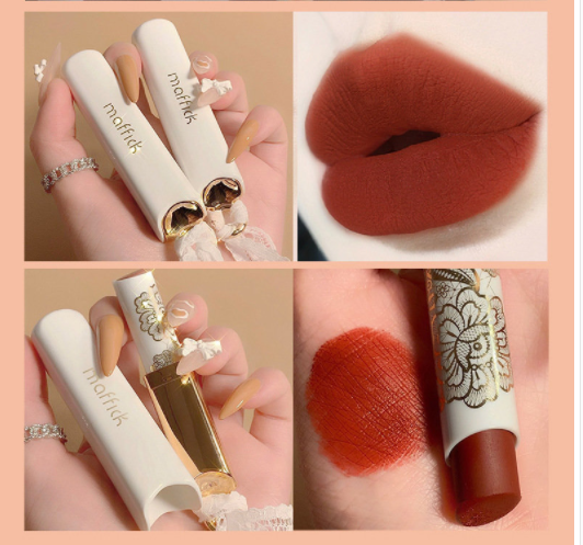 Hot recommendation: 1 matte matte lipstick that is not easy to stain and fade (03#) (retro red)