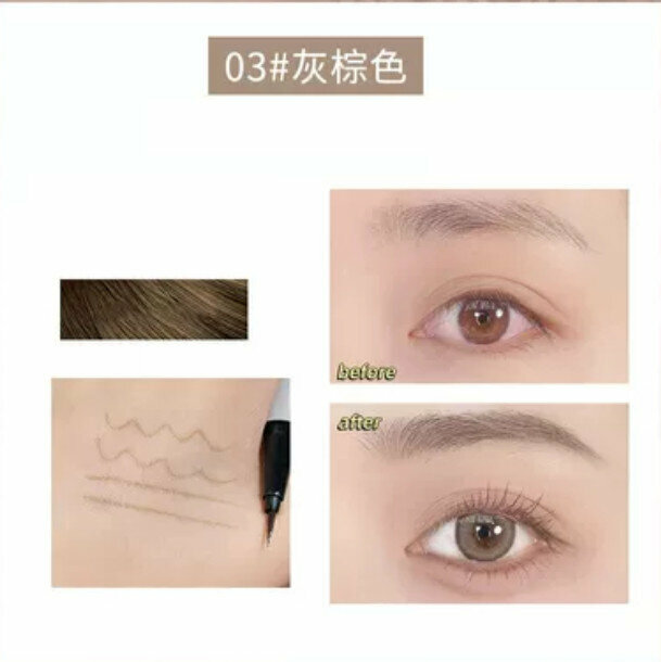 Hotly recommended liquid double-ended ultra-fine eyebrow pencil-#03 gray brown