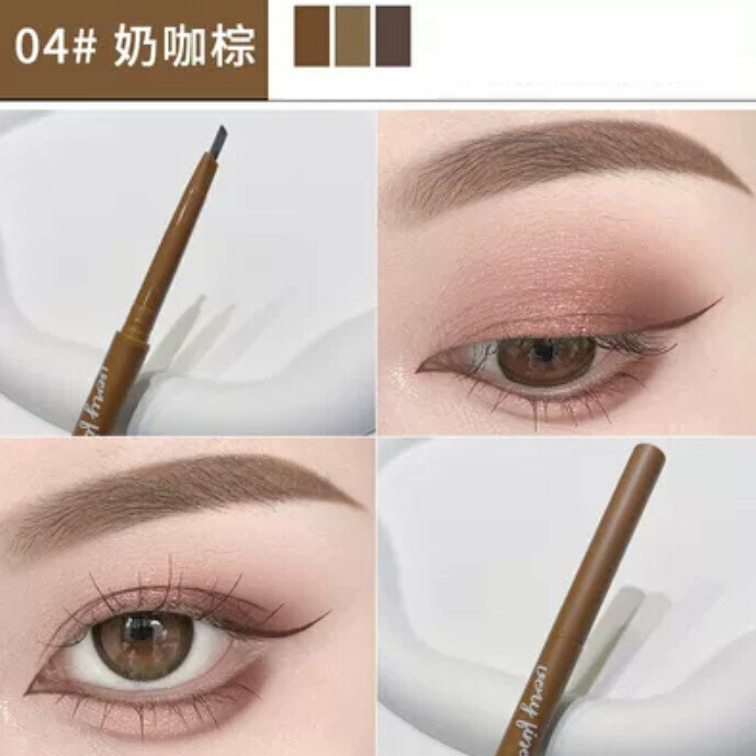 Hot recommendation for beginners waterproof and sweat-proof double-ended ultra-fine eyebrow pencil-#03 milk coffee color