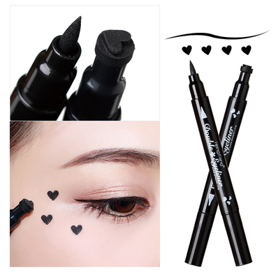 Hot Recommended Black Double-ended Seal Liquid Eyeliner Pen (Heart-Shaped Seal)
