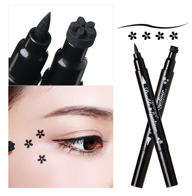 Hot Recommended Black Double-ended Seal Liquid Eyeliner Pen (Little Flower Seal)