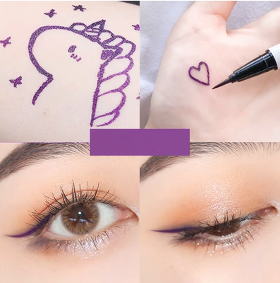 Hot recommended colorful waterproof non-smudged fine tip eyeliner (purple)