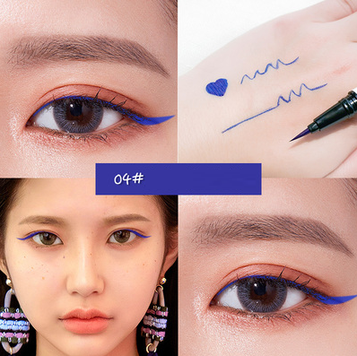 Hot recommended colorful waterproof non-smudged fine tip eyeliner (blue)