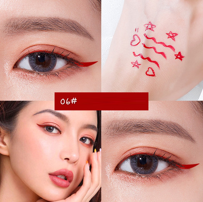 Hot recommended colorful waterproof non-smudged fine tip eyeliner (rust red)