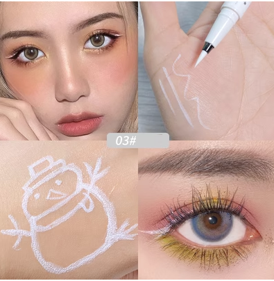 Hot recommended color waterproof non-smudge long-lasting eyeliner (white)
