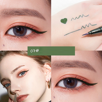 Hot recommended colorful waterproof non-smudged fine tip eyeliner (dark green)