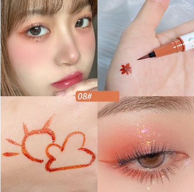 Hot recommended color waterproof non-smudge long-lasting eyeliner (orange brown)