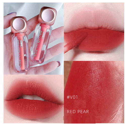 Hot recommended lipstick, suitable for whitening without makeup, matte, non-stick and fading (V01#) (red pear color)