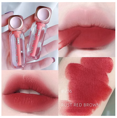 Hotly recommended lip glaze lipstick that does not fade, matte matte (V06#) (iron rust red brown)