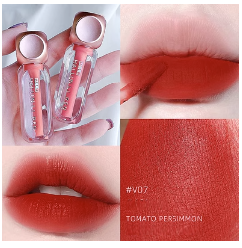 Hotly recommended lip glaze lipstick that does not fade, matte matte (V07#) (tomato persimmon)