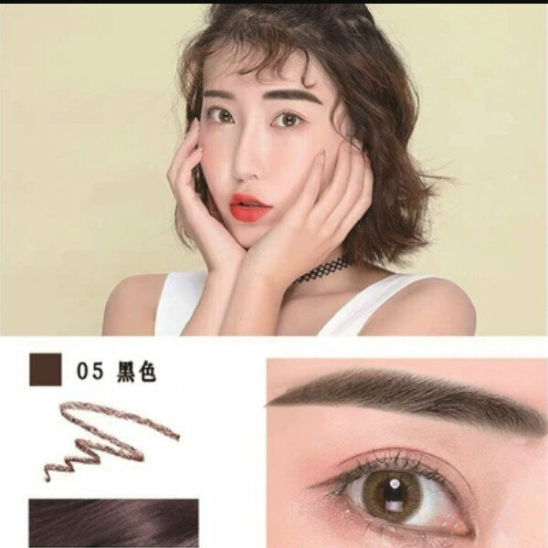 Hot recommendation for beginners waterproof and sweatproof natural wild eyebrow pencil-#05 black