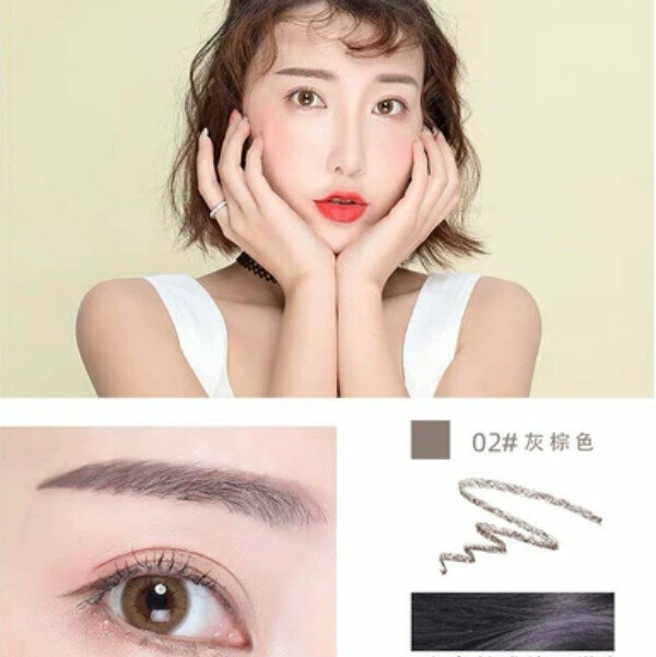 Hot recommendation for beginners waterproof and sweatproof natural wild eyebrow pencil-#02 gray brown