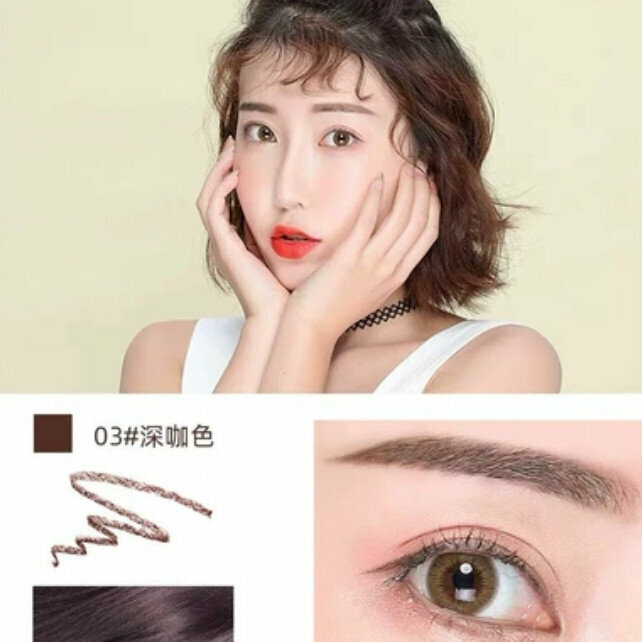 Hot recommendation for beginners waterproof and sweatproof natural wild eyebrow pencil-#03 dark coffee color