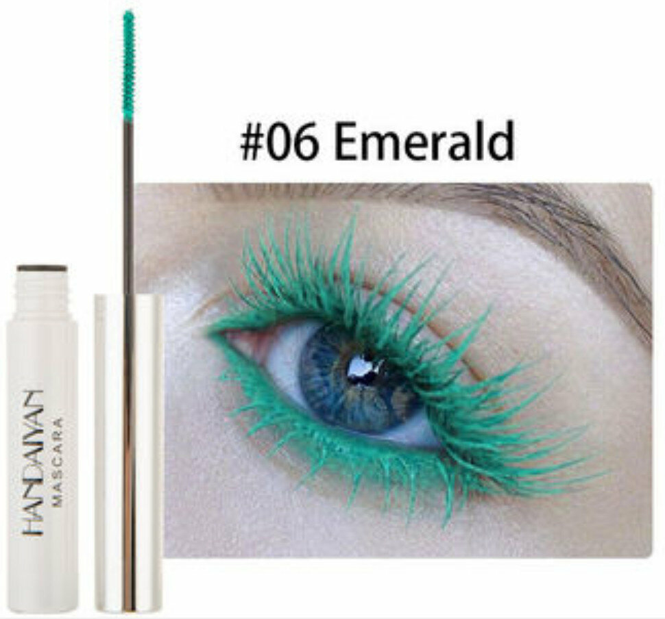Hot recommended color mascara [No. 6 light green (fine brush head can be bent)]