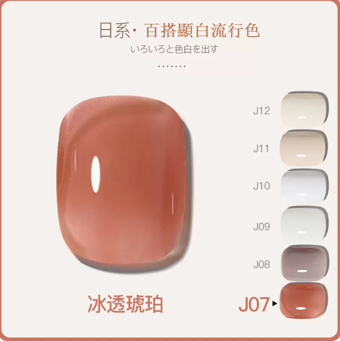 Hotly recommended color transparent functional nail polish gel [J07-Ice Transparent Amber]
