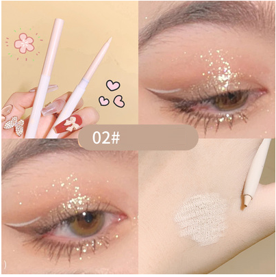 Highly recommended slim, silky and long-lasting waterproof eyeliner (coconut apricot white)