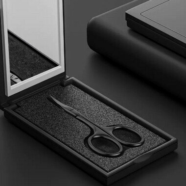 Hotly recommended eyebrow trimming scissors (specifications: black mirror eyebrow scissors + mirror storage box)