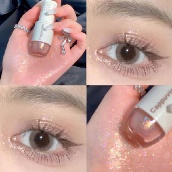 Hotly recommended glittering liquid eyeshadow (02 peach pink gold [1 piece])